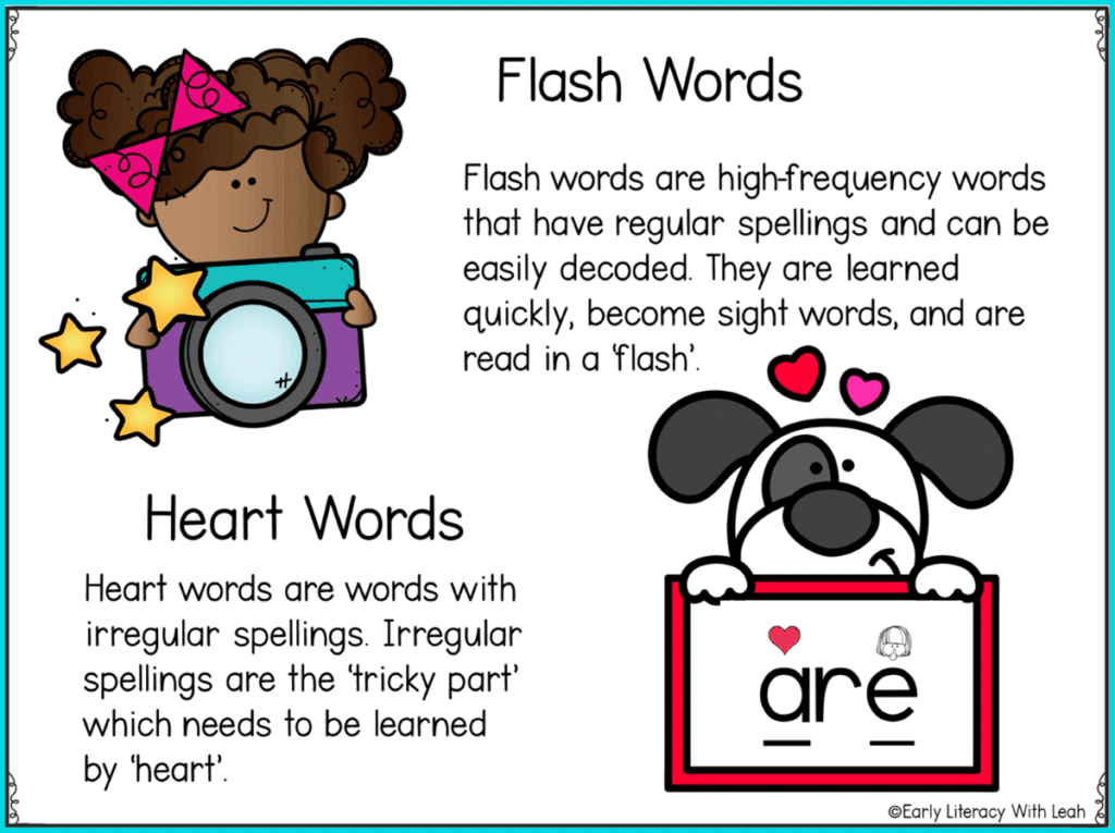 All words can become sight words.  Flash words sound out easily.  Heart words do not.
